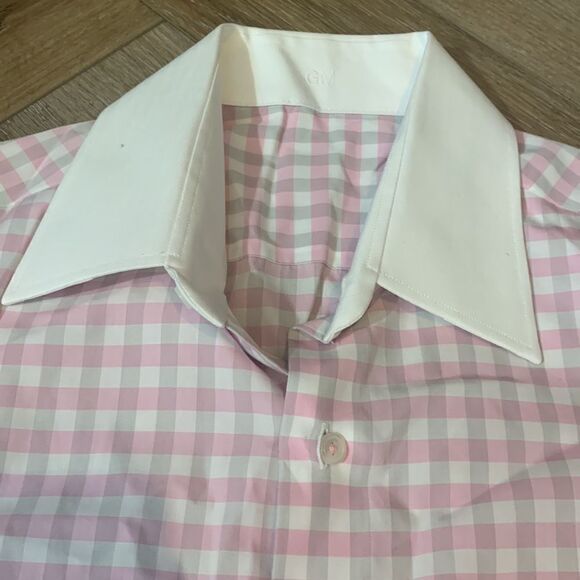 J.Hilburn Custom Made Pink Checkered Shirt - Picture 2 of 6
